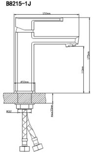 Смеситель для раковины BOOU B8215-1J хром